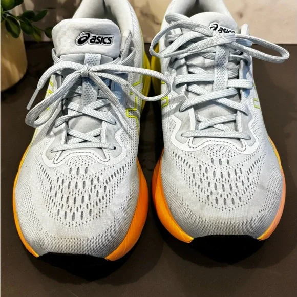 Asics Gray and Yellow Athletic Shoes - Picture 9 of 12